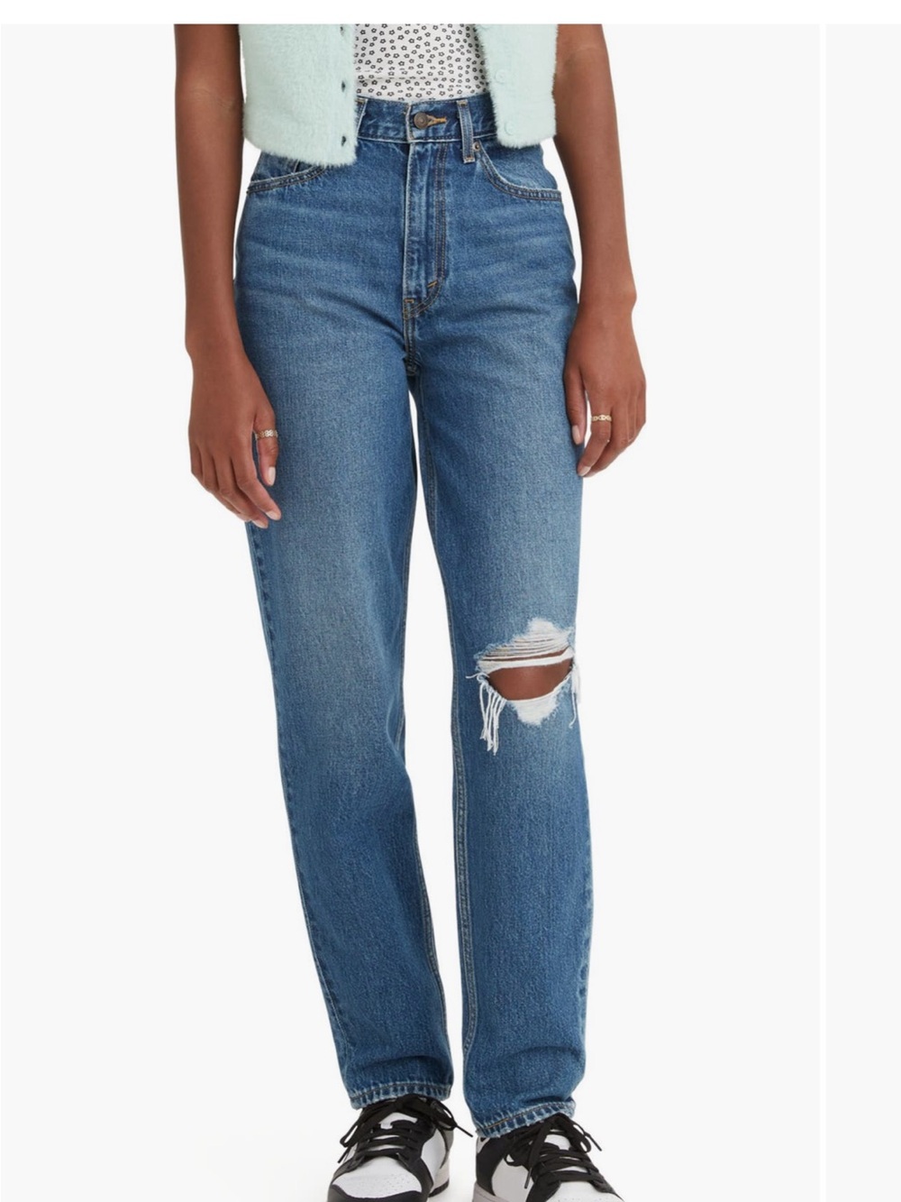 Levi's Medium Blue Distressed Boyfriend Jeans
